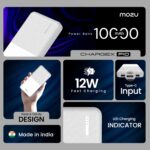 Mozu Chargex 10000 mAh 12W Power Bank, Dual USB Input,Type C & Micro USB Input, Led Display, Compact Powerbank (White) - Image 7