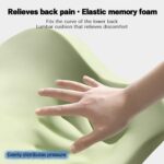 Memory Foam Lumbar Support Cushion-Ergonomic Back Support Pillow for Office Chair, Car Seat, or Long Sitting, Memory Foam Lumbar Pillow-Breathable & Comfortable, Relieves Lower Back Pressure - Image 4