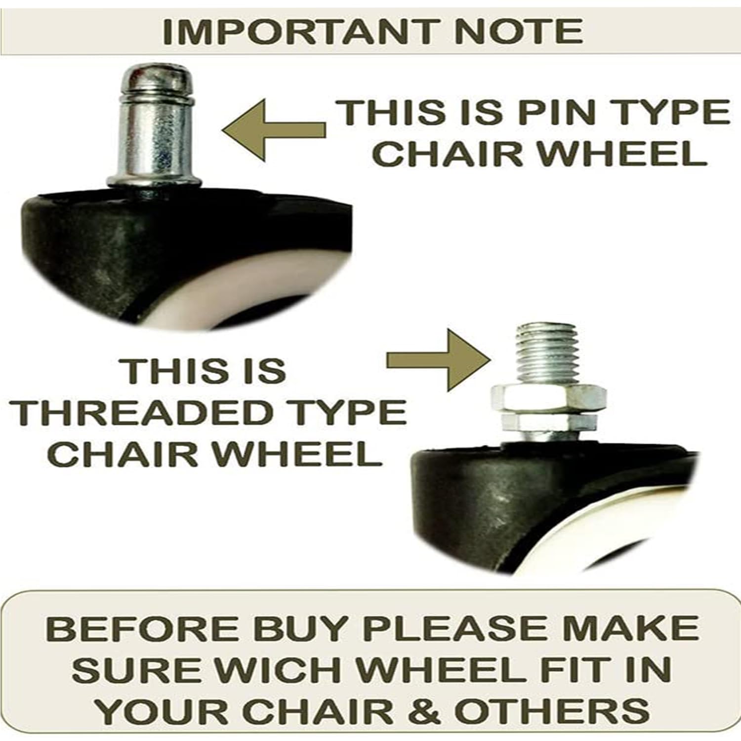KARP Office Chair Caster Wheels - 2 Inch Office Chair Wheels Replacement, Desk Chair Wheels for Computer and Gaming Chair, Safe for All Floors and Carpets (Pin Type-White) - Image 3