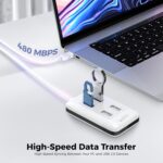 Ubon HB299 HUB Master, 4 in 1 USB Hub, USB 2.0, 4 USB Ports, Data Transfers Speeds Upto 5 Gbps, Compatible with Laptops, Desktops, Pendrive, Mobile | Multi Port Hub (White) - Image 4