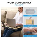 Olyra Lap Desk Pillow with Wooden Laptop Stand, Portable Lap Desk Cushion for Bed, Work from Home Laptop Table for Study, Office & Travel, Comfortable & Stable Workspace - Image 3