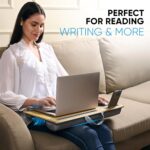 Olyra Lap Desk Pillow with Wooden Laptop Stand, Portable Lap Desk Cushion for Bed, Work from Home Laptop Table for Study, Office & Travel, Comfortable & Stable Workspace - Image 5