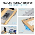 Olyra Lap Desk Pillow with Wooden Laptop Stand, Portable Lap Desk Cushion for Bed, Work from Home Laptop Table for Study, Office & Travel, Comfortable & Stable Workspace - Image 6