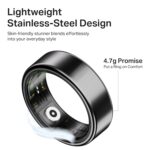 Boat SmartRing Active Plus, Auto HR, Sleep, SpO2, Stress & Skin Temperature Monitor, Stainless-Steel Build, 5 ATM, Weighs Only 5 gm, Portable Charging Case, Smart Ring for Men (12, Midnight Black) - Image 5