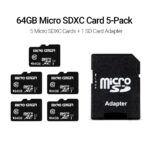 Micro Center INLAND 64GB Class 10 MicroSDXC Flash Memory Card with Adapter for Mobile Device Storage Phone, Tablet, Drone & Full HD Video Recording - 80MB/s UHS-I, C10, U1 (5 Pack) - Image 3