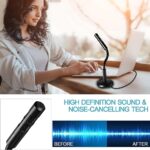 Drumstone (𝐒𝐩𝐞𝐜𝐢𝐚𝐥 𝟏𝟓 𝐘𝐞𝐚𝐫𝐬 𝐖𝐚𝐫𝐫𝐚𝐧𝐭𝐲 USB Desktop Microphone 360° Omnidirectional Mic with Noise Reduction, Adjustable Hose, Plug & Play for PC, Laptop, Gaming, Podcast, - Image 3