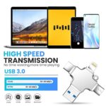 WeFly 4 in 1 Flash Drive with Light-ning, Micro USB, USB A, Type-C Interface Mini Hangable PenDrive for iOS & Android Compatible with iPhone, iPad, Android, PC and More Devices - Image 7