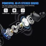 STADOR Wireless Earbuds, Bluetooth 5.4 Over Ear Headphones, Ear Buds Wireless HiFi Stereo Sound with ENC Mic, Sport Earphone with Hooks for Running, 48H Dual LED Display, IP6 - Image 3