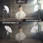 HIFFIN® Branded Mark I Umbrella White 80CM + Portable Foldable Umbrella Flash Photo Video Studio Lighting Photography Stand + Umbrella and Bulb Holder with Carry Bag - Image 6