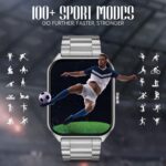 PunnkFunnk H18 Smartwatch for Men & Women | 2.01" HD Full Display | Bluetooth Calling Watch with Heart Rate | Sleep Monitor | 100+ Sports Modes | Long Battery Life | IP67 Fitness Watch- (Metal Silver) - Image 6