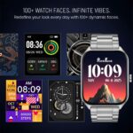 PunnkFunnk H18 Smartwatch for Men & Women | 2.01" HD Full Display | Bluetooth Calling Watch with Heart Rate | Sleep Monitor | 100+ Sports Modes | Long Battery Life | IP67 Fitness Watch- (Metal Silver) - Image 7