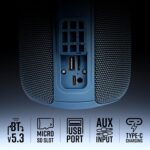 ZEBRONICS Sonic POD 22, Portable Bluetooth Speaker, 8 Watts, Upto 15 Hours Playback, Passive Radiator, BTv5.3 | TWS | USB | mSD, RGB LED, Call Function, Carry Loop (Blue) - Image 5