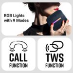 ZEBRONICS Sonic POD 22, Portable Bluetooth Speaker, 8 Watts, Upto 15 Hours Playback, Passive Radiator, BTv5.3 | TWS | USB | mSD, RGB LED, Call Function, Carry Loop (Blue) - Image 7
