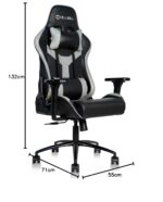 CELLBELL Transformer Gaming Chair – Ergonomic High Back Racing Style Gamer Chair, 2D Adjustable Armrest, Tilt Mechanism, Leather Reclining Computer & Office Chair (Grey) – 3-Year Brand Warranty - Image 3