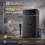 Tronica Boom Box Bluetooth Party Speaker 90W RMS with Dual Mics (Wired & Wireless) | Powerful Bass | USB/FM/AUX Smart TV Compatible | Remote Control | Vivid RGB Lights | Karaoke & Home Theater System - Image 6