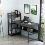 TEKAVO Bravo Computer Table for Home Pc | Office Table for Home | Wooden Study Desk with Book Shelf | Desktop Table | Large Workstation Table, 150 Cm x 60 Cm x 75 Cm, Black Wood, Metal - DIY - Image 3