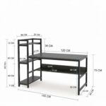 TEKAVO Bravo Computer Table for Home Pc | Office Table for Home | Wooden Study Desk with Book Shelf | Desktop Table | Large Workstation Table, 150 Cm x 60 Cm x 75 Cm, Black Wood, Metal - DIY - Image 4