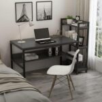 TEKAVO Bravo Computer Table for Home Pc | Office Table for Home | Wooden Study Desk with Book Shelf | Desktop Table | Large Workstation Table, 150 Cm x 60 Cm x 75 Cm, Black Wood, Metal - DIY - Image 5