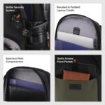 HARISSONS RHINO Laptop Backpack | 30L | Fits 15.6” Laptop | 420D PU-Coated Polyester & Vegan Leather | Office, Commute & Travel | Laptop Protection, Trolley Sleeve, Organizer - Image 5