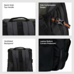 HARISSONS RHINO Laptop Backpack | 30L | Fits 15.6” Laptop | 420D PU-Coated Polyester & Vegan Leather | Office, Commute & Travel | Laptop Protection, Trolley Sleeve, Organizer - Image 6