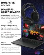 Lenovo Legion H410 Wireless Gaming Headset, Bluetooth or 2.4 GHz USB-A Connection, Lightweight (304 Grams), Adjustable Headband, Flip to Mute Mic, Black - Image 6