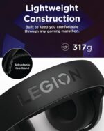 Lenovo Legion H410 Wireless Gaming Headset, Bluetooth or 2.4 GHz USB-A Connection, Lightweight (304 Grams), Adjustable Headband, Flip to Mute Mic, Black - Image 7
