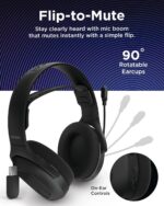 Lenovo Legion H410 Wireless Gaming Headset, Bluetooth or 2.4 GHz USB-A Connection, Lightweight (304 Grams), Adjustable Headband, Flip to Mute Mic, Black - Image 8