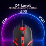 iVOOMi Robot USB Gaming Mouse Perfect for Gaming, 150cm Cable Length, Adjustable DPI Upto 1500, Button Life - 1,000,000, Compatible iOS, Win, Linux & Android, 1 Year Warranty - Newly Launch - Image 3