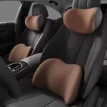 Car Lumbar Support Pillow and Car Neck Pillow Kit,Ergonomic Car Seat Headrest & Lumbar Cushion with Adjustable Strap for Neck Back Pain Relief, for Office Chair/Truck (Brown) - Image 3