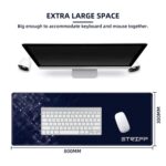 STRIFF Extended Size (800 mm x 300 mm x 3 mm) Gaming Mouse Pad| Stitched Edges| Non-Slip Rubber Base|Computer Laptop|Keyboard Mouse Pad for Office & Home (Divine Blue) - Image 3