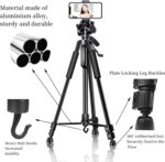 HOLD UP Tripod Camera Reinforced, Lightweight Camera Stand with 360° Rotatable Detachable Head and Universal Phone Mount, Mobile Phone Tripod with Bag, Black - Image 3