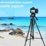 HOLD UP Tripod Camera Reinforced, Lightweight Camera Stand with 360° Rotatable Detachable Head and Universal Phone Mount, Mobile Phone Tripod with Bag, Black - Image 6