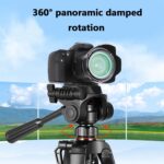 HOLD UP Tripod Camera Reinforced, Lightweight Camera Stand with 360° Rotatable Detachable Head and Universal Phone Mount, Mobile Phone Tripod with Bag, Black - Image 7