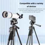 HOLD UP Tripod Camera Reinforced, Lightweight Camera Stand with 360° Rotatable Detachable Head and Universal Phone Mount, Mobile Phone Tripod with Bag, Black - Image 8