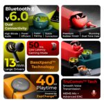TRIGGR Rizz Duo with Latest BT v6.0, Dual Pairing, Premium Rubber Finish, 40Hr Playtime Bluetooth (Red Eclipse, in The Ear) - Image 3