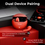 TRIGGR Rizz Duo with Latest BT v6.0, Dual Pairing, Premium Rubber Finish, 40Hr Playtime Bluetooth (Red Eclipse, in The Ear) - Image 6