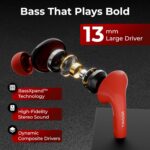 TRIGGR Rizz Duo with Latest BT v6.0, Dual Pairing, Premium Rubber Finish, 40Hr Playtime Bluetooth (Red Eclipse, in The Ear) - Image 7