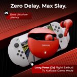 TRIGGR Rizz Duo with Latest BT v6.0, Dual Pairing, Premium Rubber Finish, 40Hr Playtime Bluetooth (Red Eclipse, in The Ear) - Image 8
