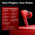 TRIGGR Rizz Duo with Latest BT v6.0, Dual Pairing, Premium Rubber Finish, 40Hr Playtime Bluetooth (Red Eclipse, in The Ear) - Image 9