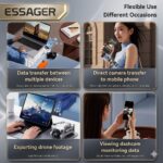 Essager 2-in-1 SD/TF Card Reader, USB 3.0 and Type-C OTG Adapter, Compatible with MacBook, iPad Pro and Android, Black - Image 6