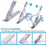 FAGVA Adjustable Aluminium Laptop Stand – Portable & Lightweight Folding Laptop Holder for Notebooks & Tablets - Image 3