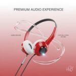 Drumstone 1080 Wired On-Ear Headphones with Mic, 40mm Drivers, Powerful Bass, Soft Cushions, 3.5mm Jack, 1.5m Tangle-Free Cable, Stereo Headset for Mobile, Laptop, PC, Gaming & Online Classes - Image 4