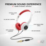 Drumstone 1080 Wired On-Ear Headphones with Mic, 40mm Drivers, Powerful Bass, Soft Cushions, 3.5mm Jack, 1.5m Tangle-Free Cable, Stereo Headset for Mobile, Laptop, PC, Gaming & Online Classes - Image 6