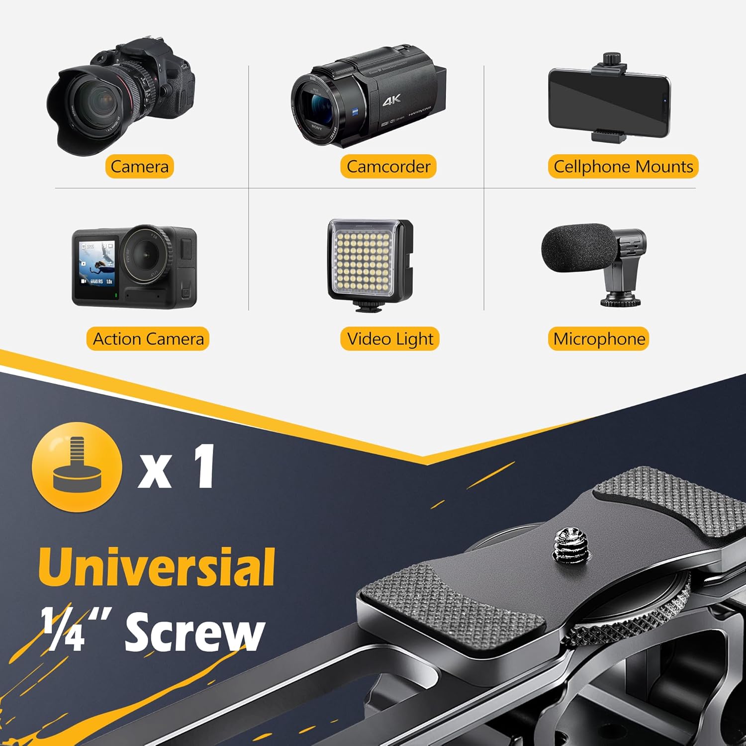 Zeadio Camera Video Rig Cage, Aluminum Filmmaking Movie Making Kit with Top Handle & Arca Type Base, Compatible with All DSLR Camera and Camcorder - Image 5