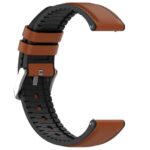 AONES 22mm Watch Strap Leather Silicone Belt Compatible for Ticwatch Pro 3 Ultra Gps Smartwatch Hook Band - Image 3