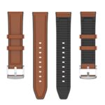 AONES 22mm Watch Strap Leather Silicone Belt Compatible for Ticwatch Pro 3 Ultra Gps Smartwatch Hook Band - Image 4