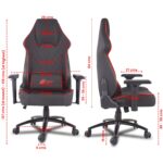 Green Soul Glance Multi-Functional Ergonomic Gaming Chair, Premium Leatherette Chair with Best in Class Comfort, Adjustable Neck & Lumbar Pillow, 4D Adjustable Armrests (Black & Red) - Image 3