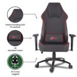 Green Soul Glance Multi-Functional Ergonomic Gaming Chair, Premium Leatherette Chair with Best in Class Comfort, Adjustable Neck & Lumbar Pillow, 4D Adjustable Armrests (Black & Red) - Image 6