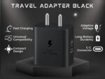 Yantra 45W PD Fast Charge Travel Adapter with Cable – Compatible with Samsung S/F/M/A/Z Series, Black - Image 4