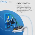 Shelly 1 Gen3 | WiFi Smart Relay Switch with Dry Contacts, 1-Channel 16A | Home Automation | Alexa, SmartThings & Google Home Compatible | No Hub | DIY Remote Control | Garage Door Opener - Image 3
